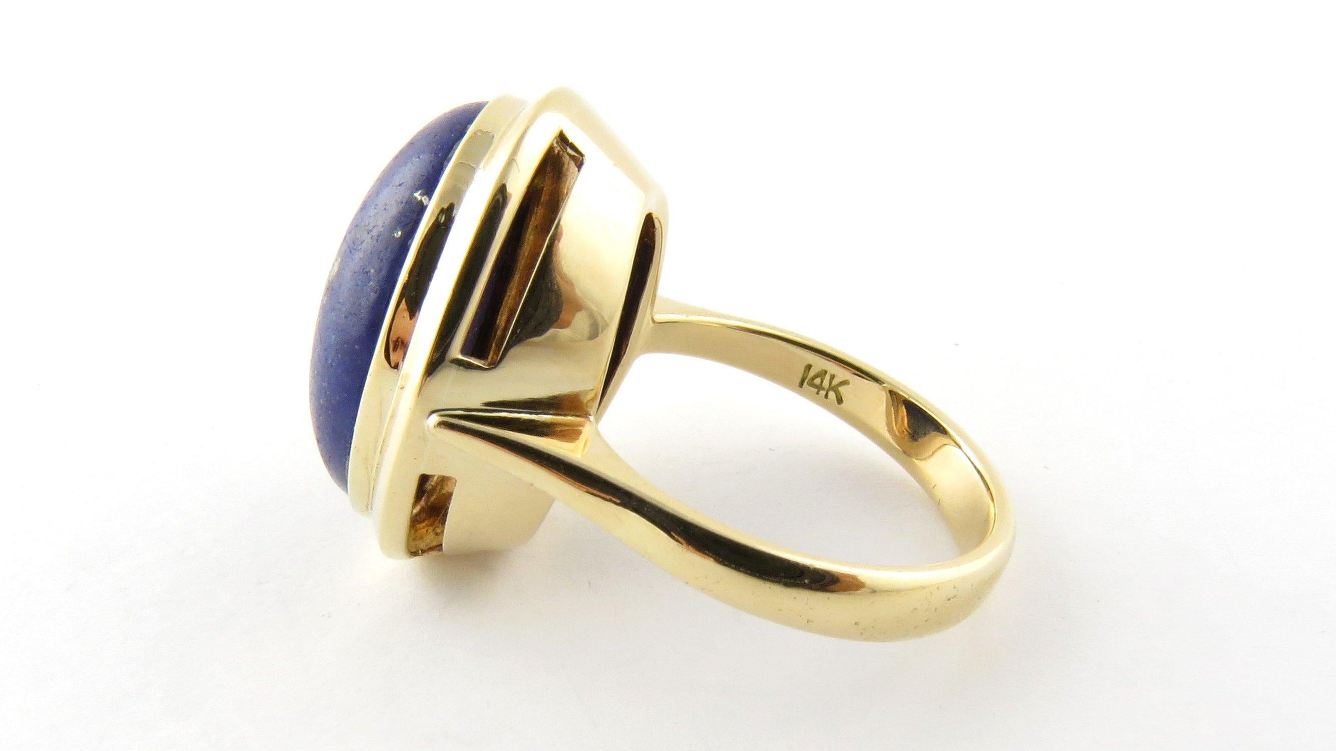 14 Karat Yellow Gold and Genuine Blue Lapis Ring 1