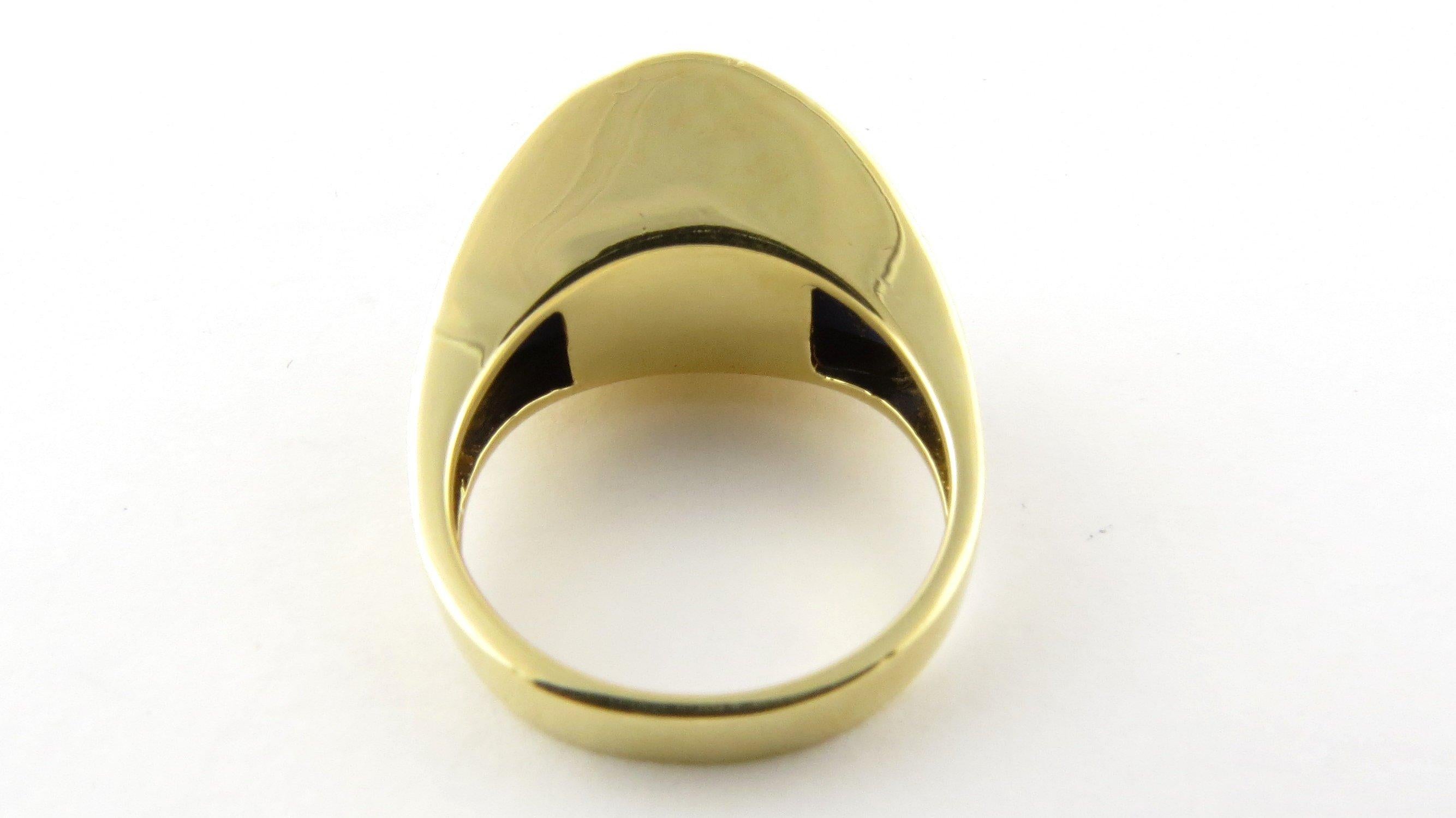 18 Karat Yellow Gold and Genuine Blue Lapis Ring 1