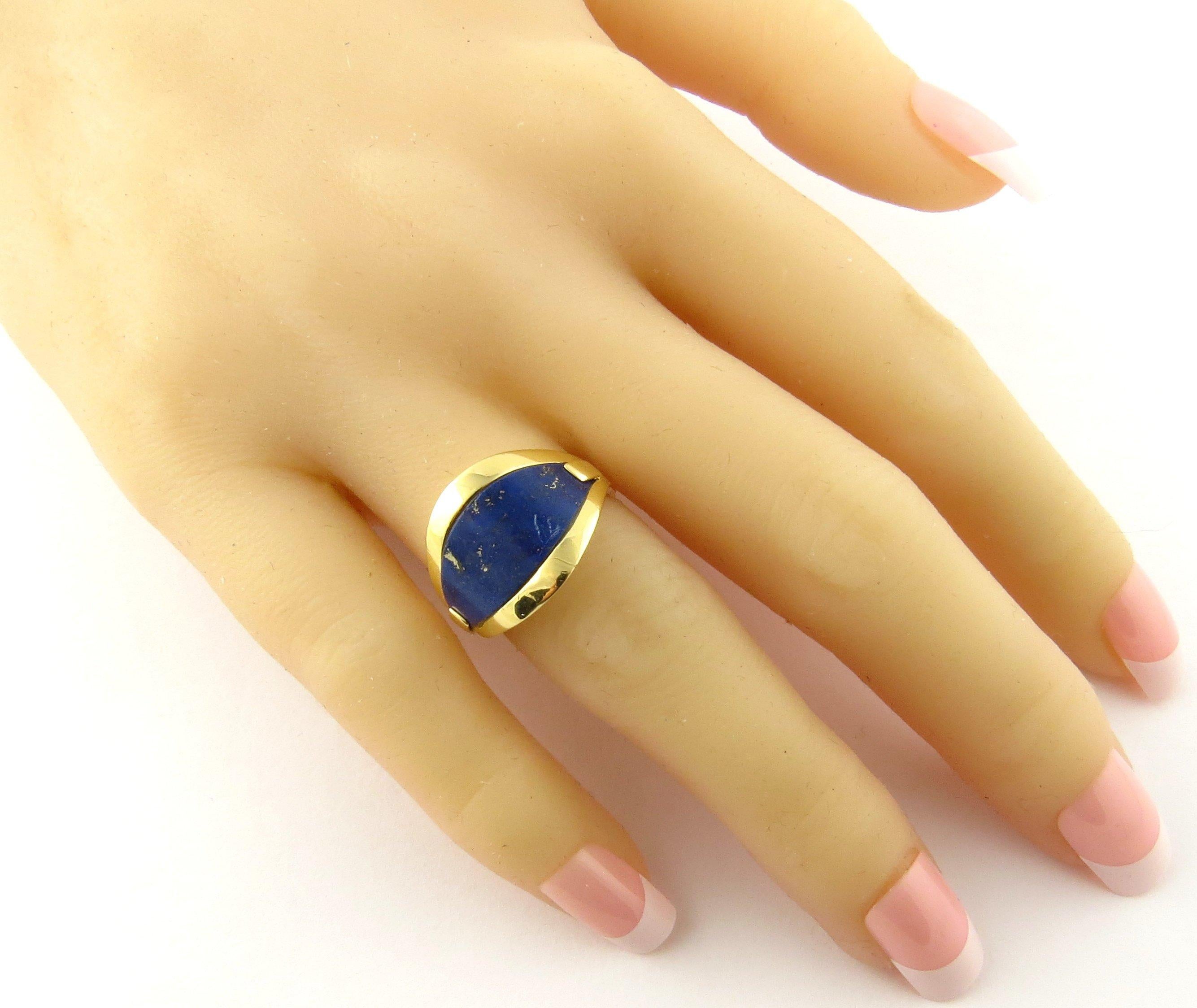 18 Karat Yellow Gold and Genuine Blue Lapis Ring 3