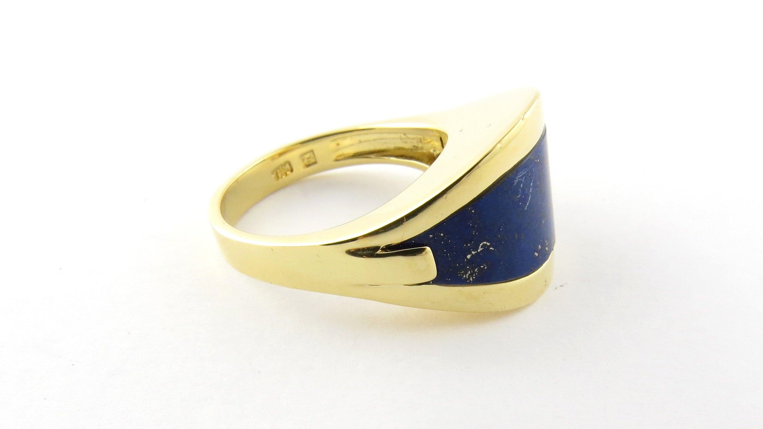 18 Karat Yellow Gold and Genuine Blue Lapis Ring 2