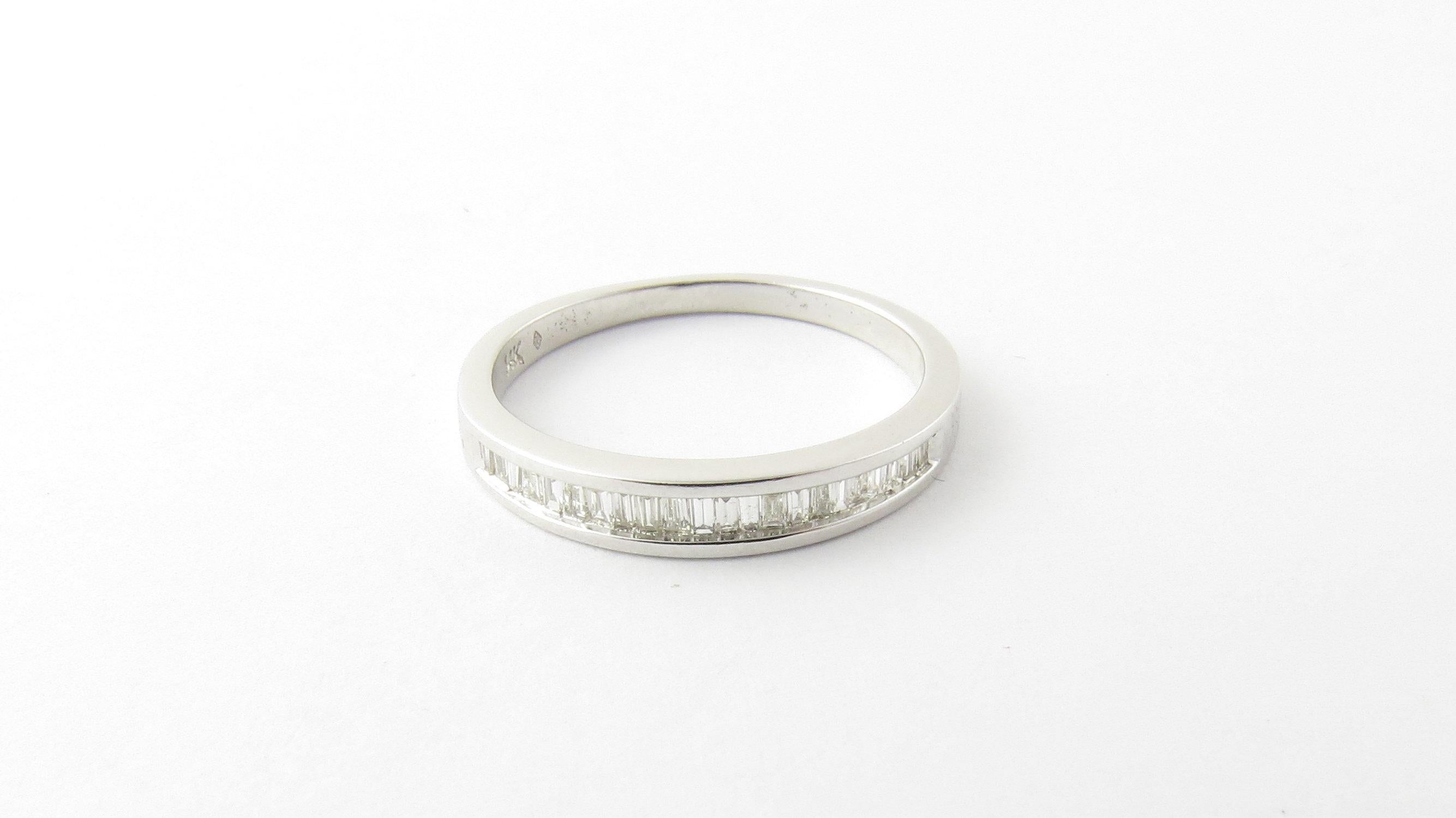 Women's 14 Karat White Gold Baguette Diamond Wedding Band