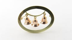 14 Karat Yellow and Rose Gold Three Bell Brooch or Pin