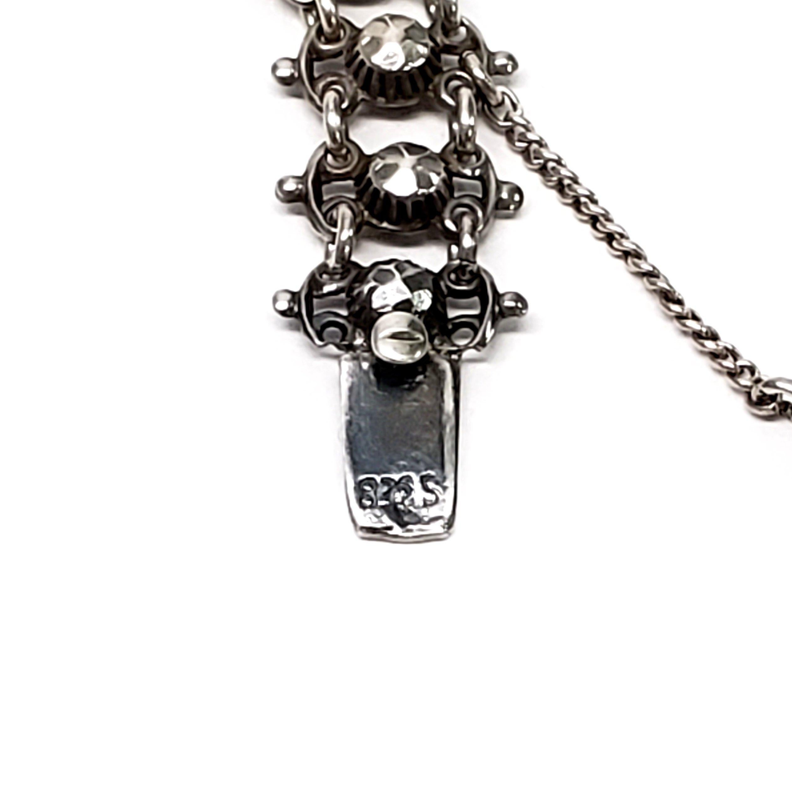 Sweden 830 Silver Repousse Dangle Necklace 1