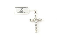 18 Karat White Gold 2.5 Carat Emerald Cut Diamond Cross Pendant