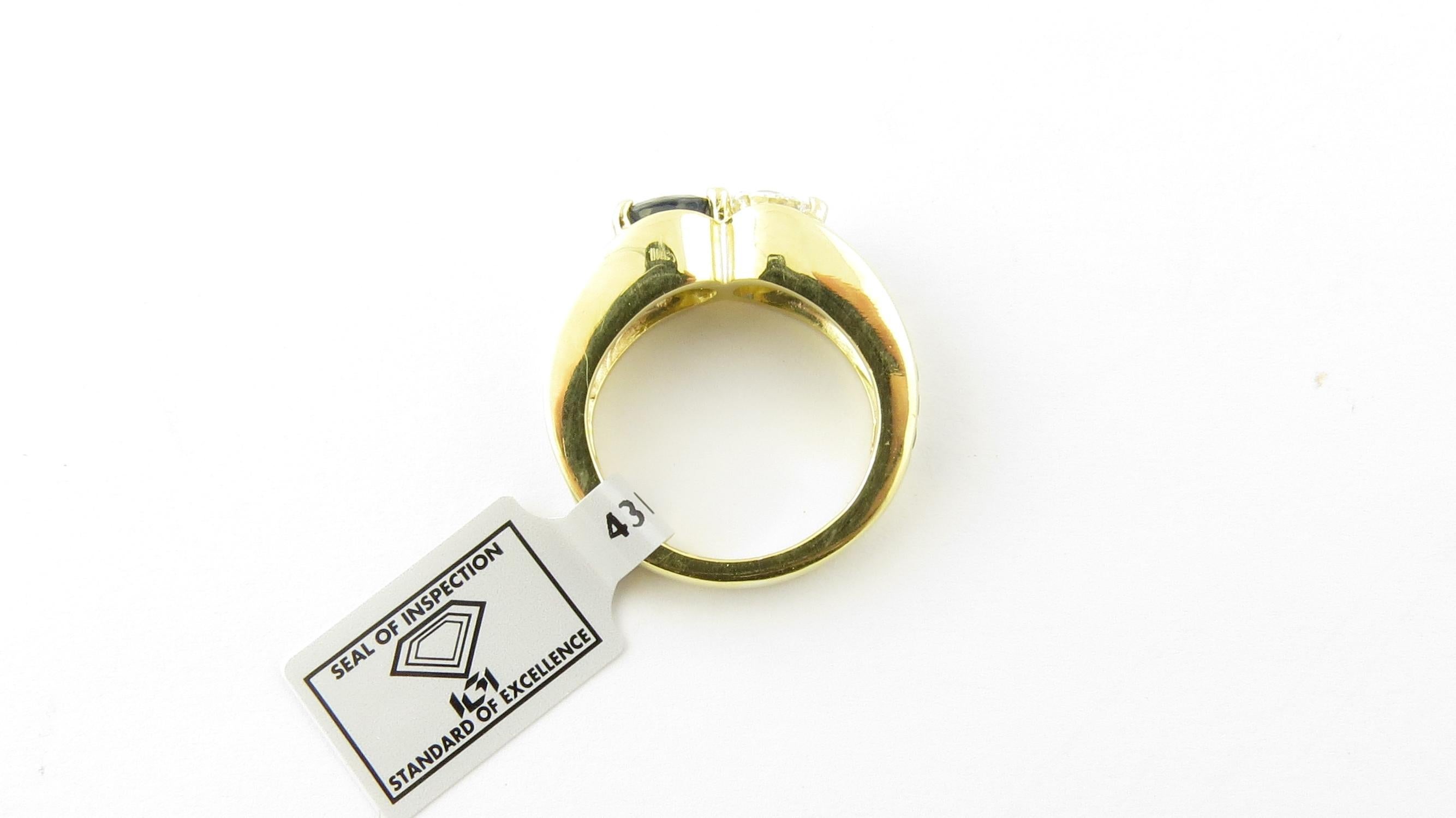 18 Karat Gold Diamond Sapphire Ring Band 1.25 Carat in Diamonds 2