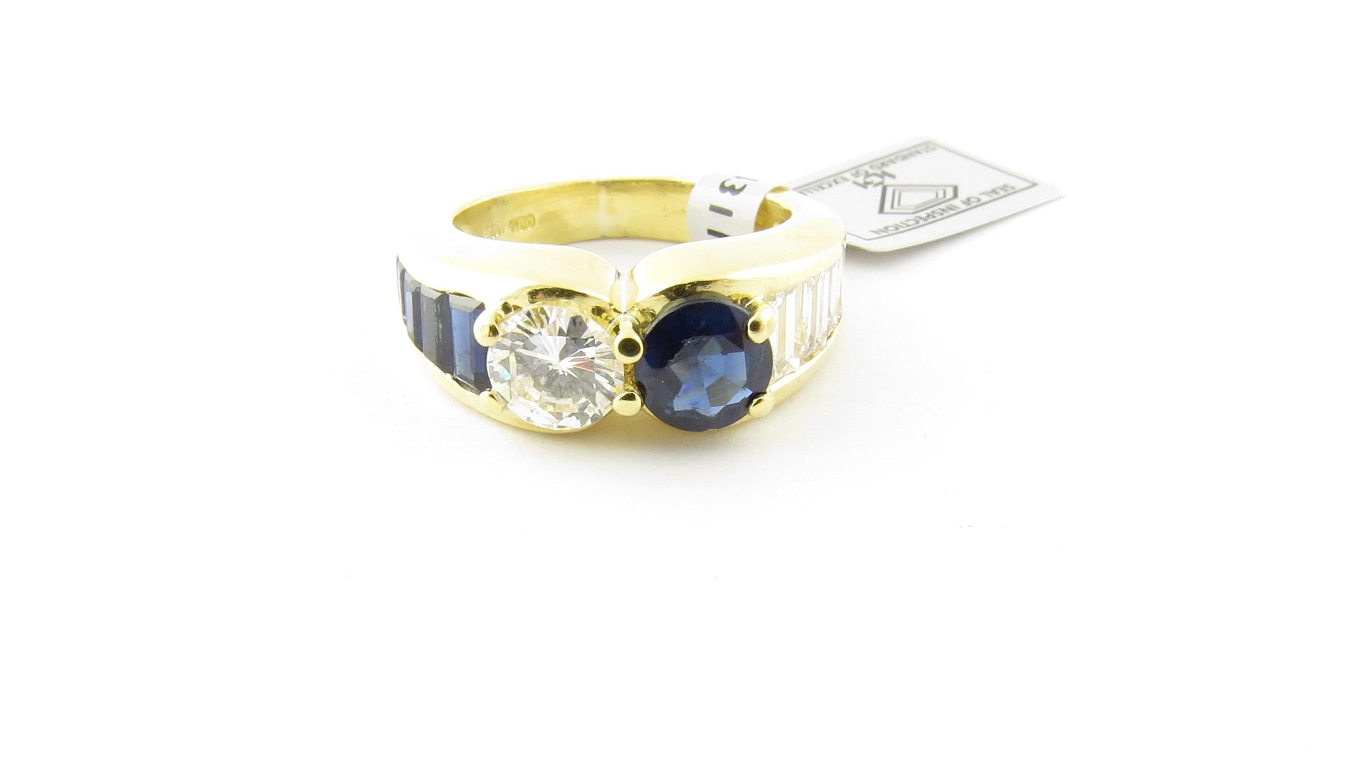 18 Karat Gold Diamond Sapphire Ring Band 1.25 Carat in Diamonds 3
