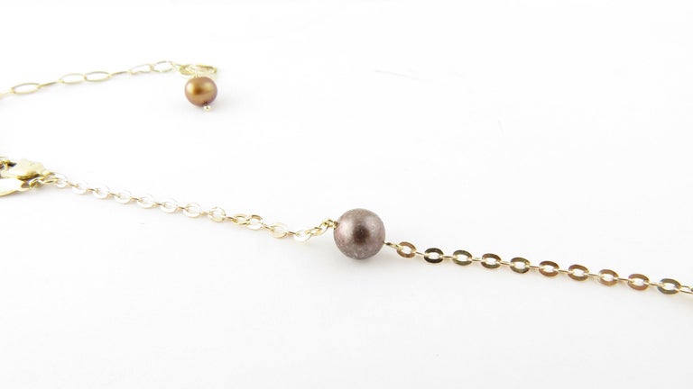 14 Karat Yellow Gold Grey Pearl and Citrine Necklace For Sale at 1stDibs