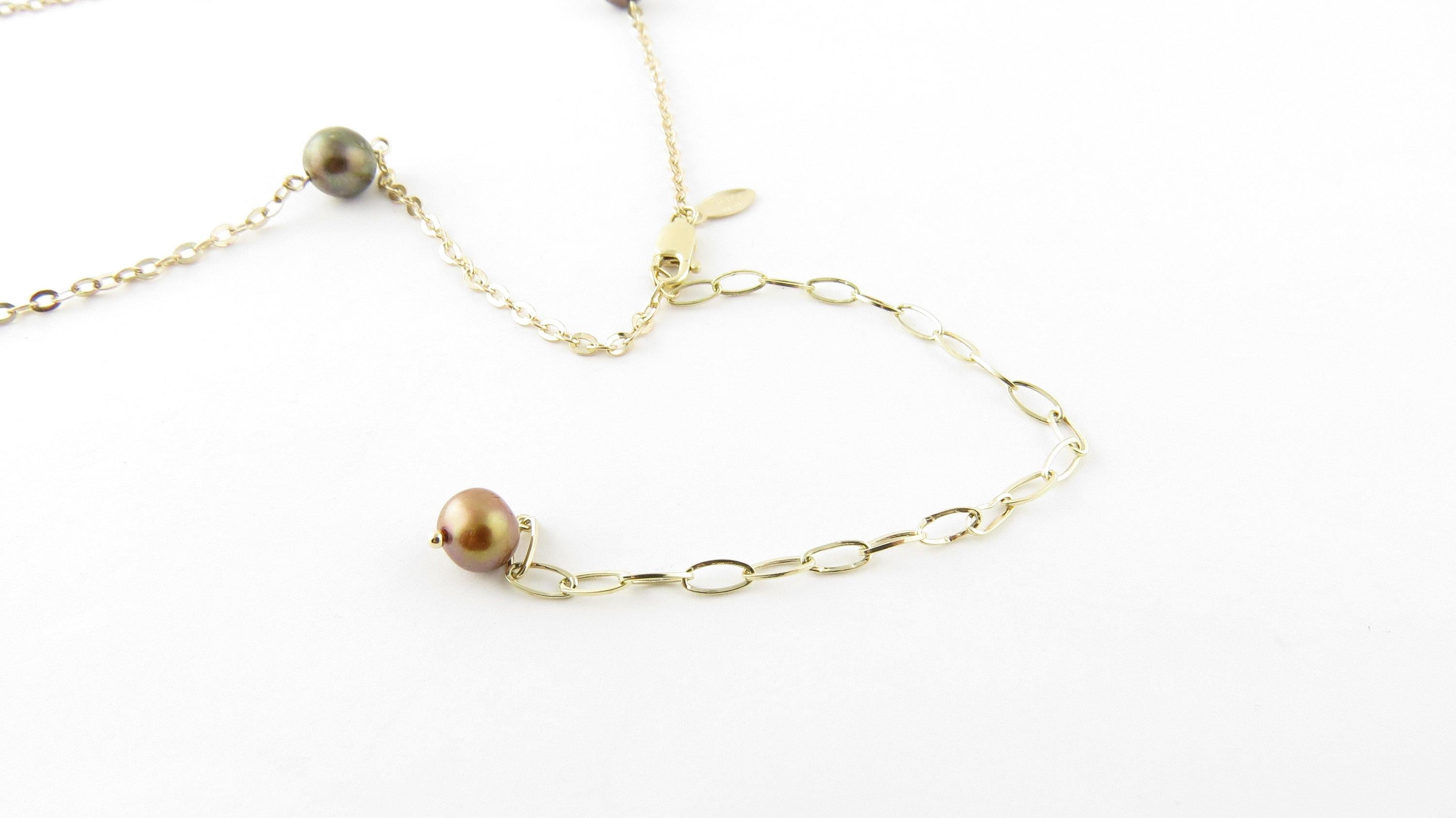 14 Karat Yellow Gold Grey Pearl and Citrine Necklace In Good Condition For Sale In Washington Depot, CT