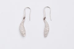 18 Karat White Gold Tiffany & Co. Frank Gehry Fish Drop Diamond Earrings
