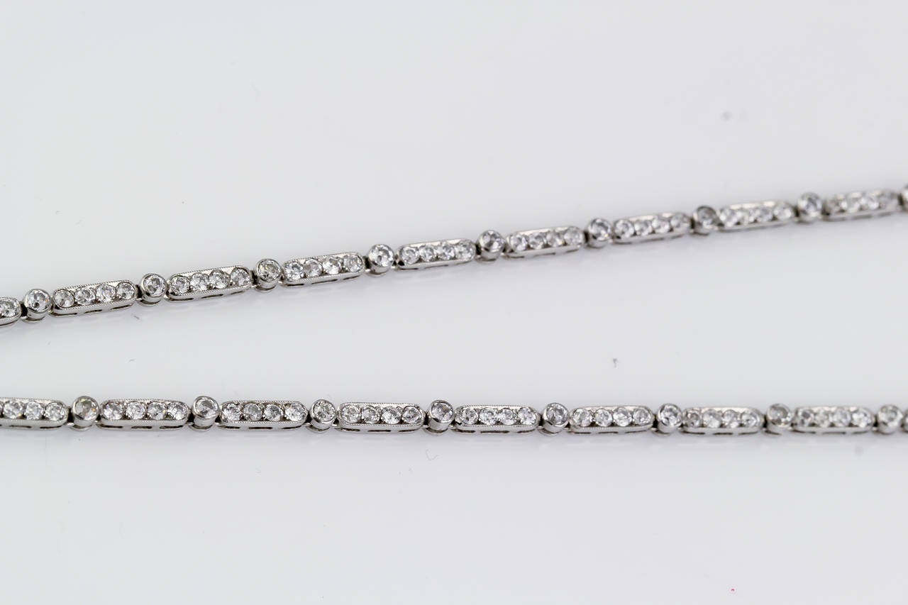 Art Deco Emerald Diamond Platinum Pendant Necklace 1