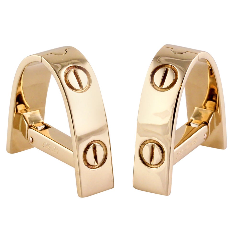 Cartier Love Triangular Gold Cufflinks