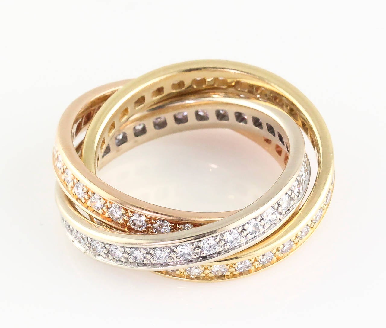 Cartier Trinity Classic Diamond Three Gold Band