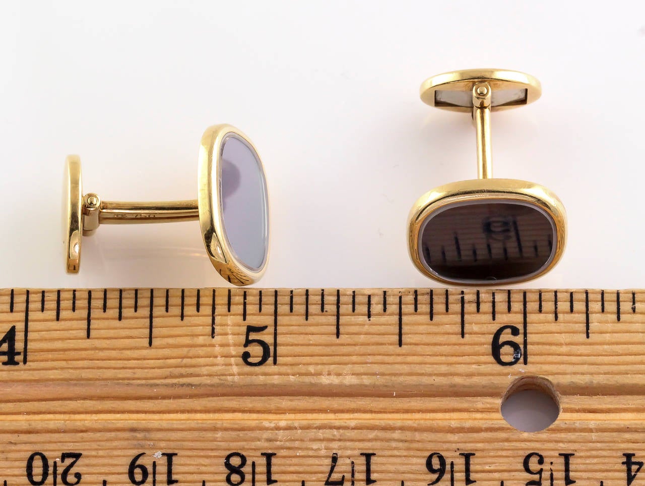Patek Philippe Ellipse Blue Enamel Gold Cufflinks In Excellent Condition In New York, NY