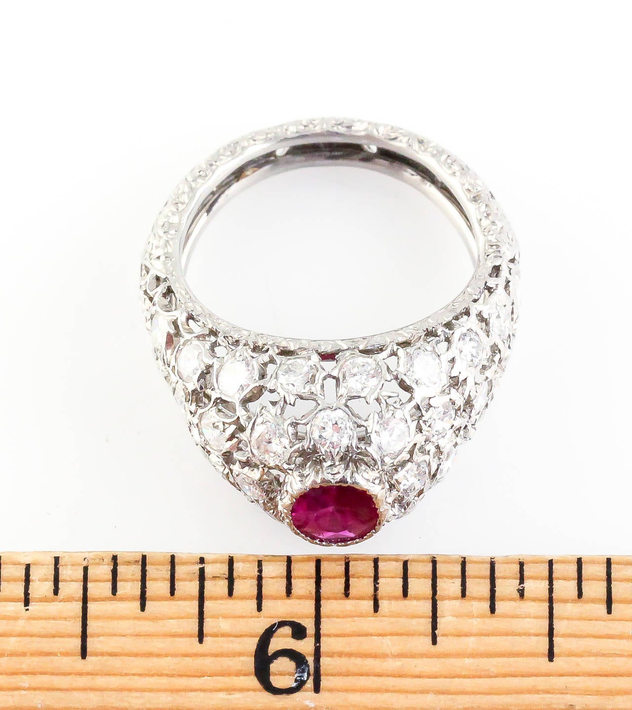 Buccellati Ruby Diamond Platinum Ring 1