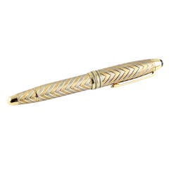 Used Montblanc Meisterstuck #146 Chevron Two Tone Gold Fountain Pen