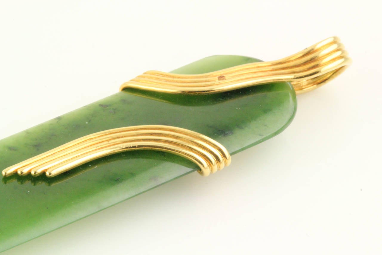 Tiffany & Co. Schlumberger Nephrite Gold Letter Opener In Excellent Condition In New York, NY