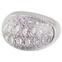 Must de Cartier Rock Crystal Diamond Gold Dome Ring