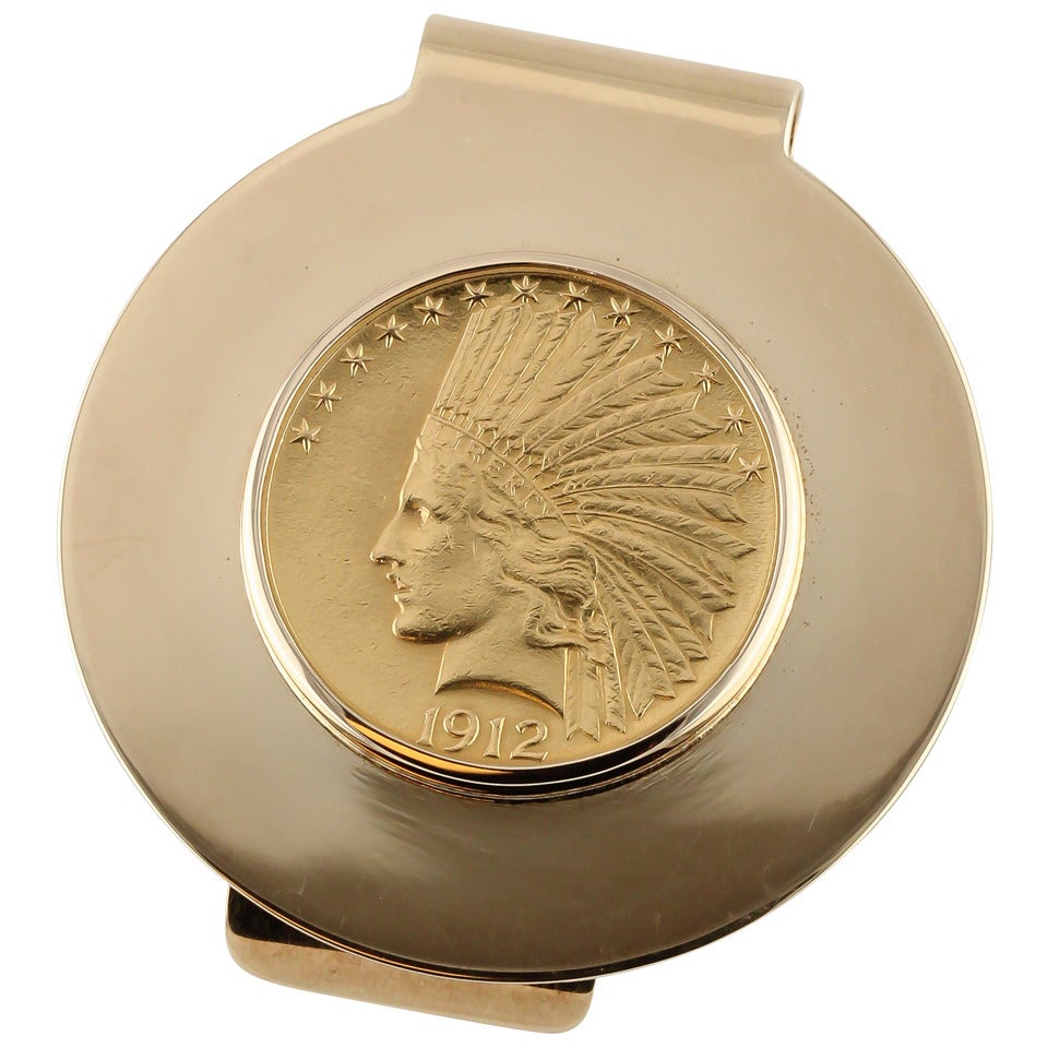 Tiffany & Co. Indian Head Liberty Coin Gold Money Clip
