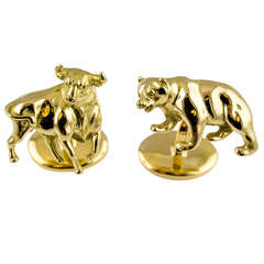 TIFFANY & CO. Bull and Bear Gold Cufflinks