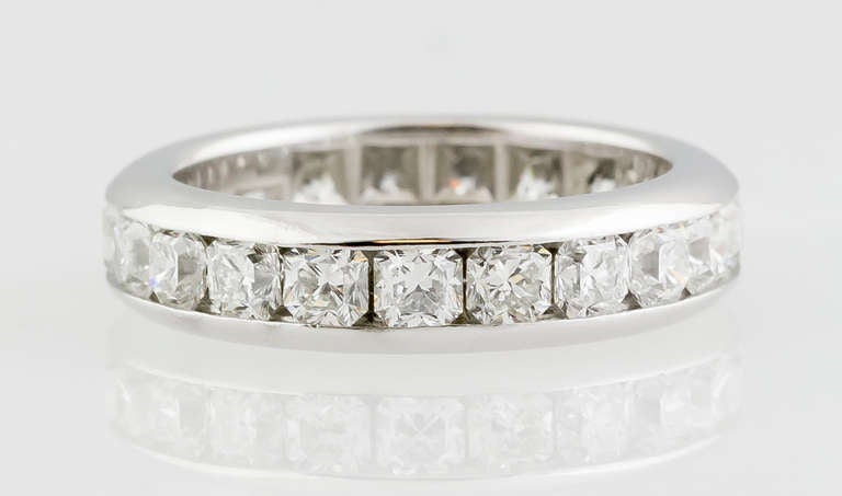 Desirable platinum and diamond band ring from the 