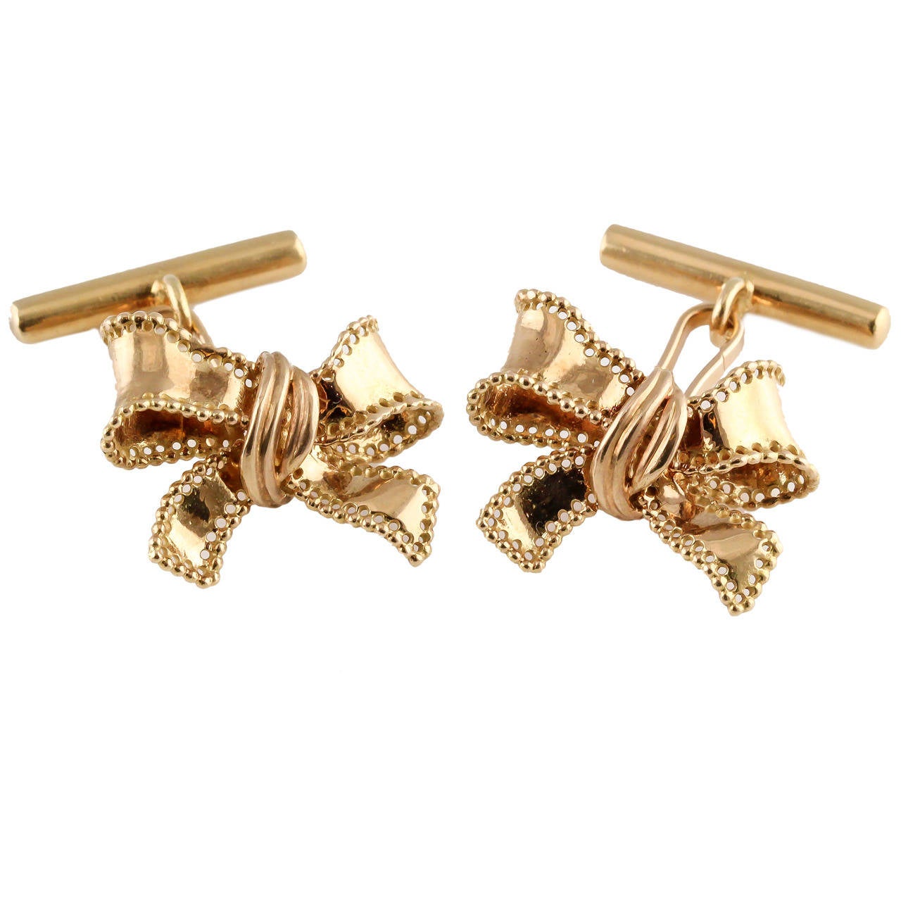 Christian Dior Gold Ribbon Bow Cufflinks at 1stDibs dior cufflinks