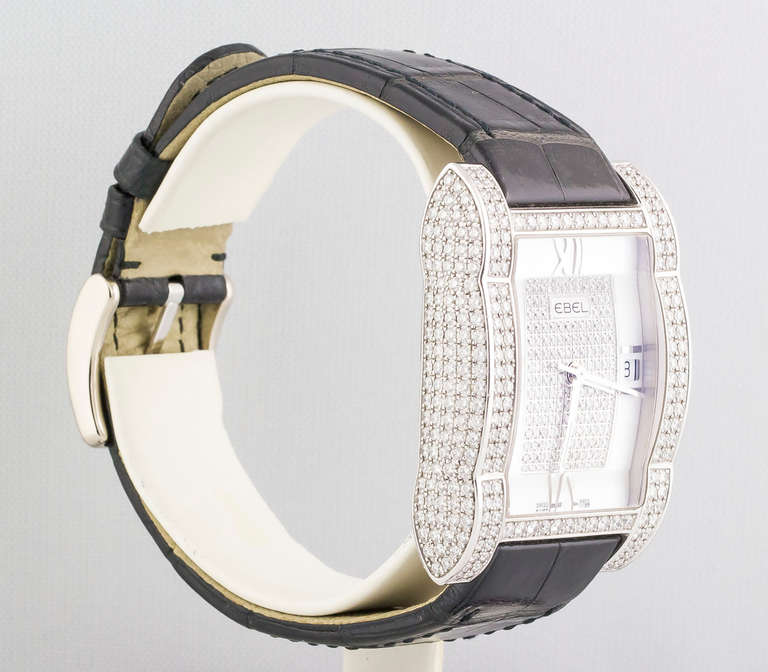 Men's Ebel White Gold and Diamond Tarawa Automatic Wristwatch with Date