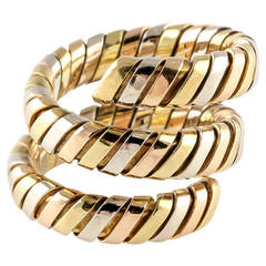 Bulgari Tubogas Drei Farben Gold Flexible Schlange Ring