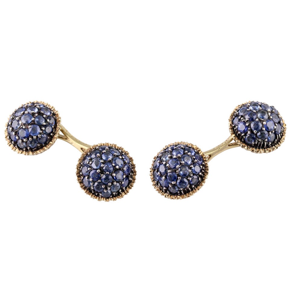 Mario Buccellati Sapphire Gold Cufflinks