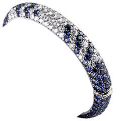 De Grisogono Sapphire Diamond Gold Bangle Bracelet