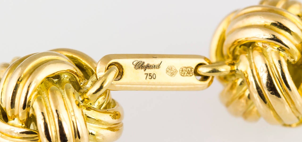 Chopard Gold Knot Cufflinks In Excellent Condition In New York, NY