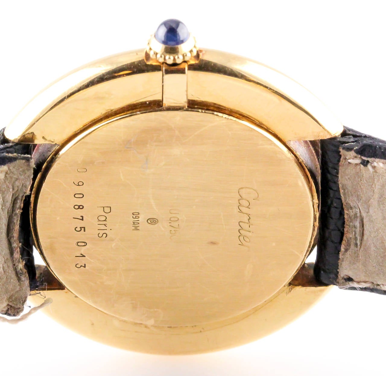 Women's or Men's Cartier Yellow Gold Ellipse Wristwatch