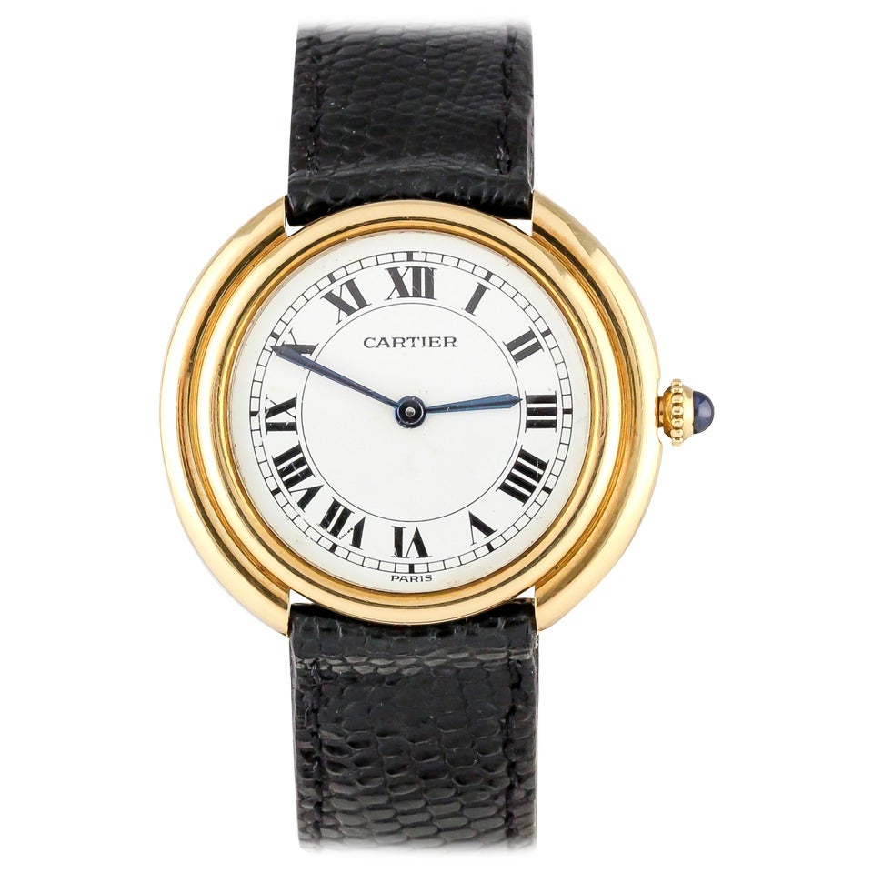 Cartier Yellow Gold Ellipse Wristwatch