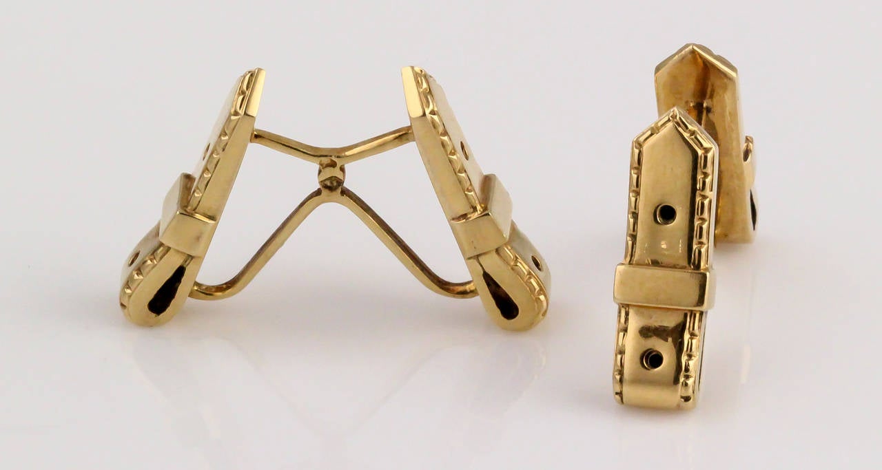Hermes Retro Gold Belt Cufflinks