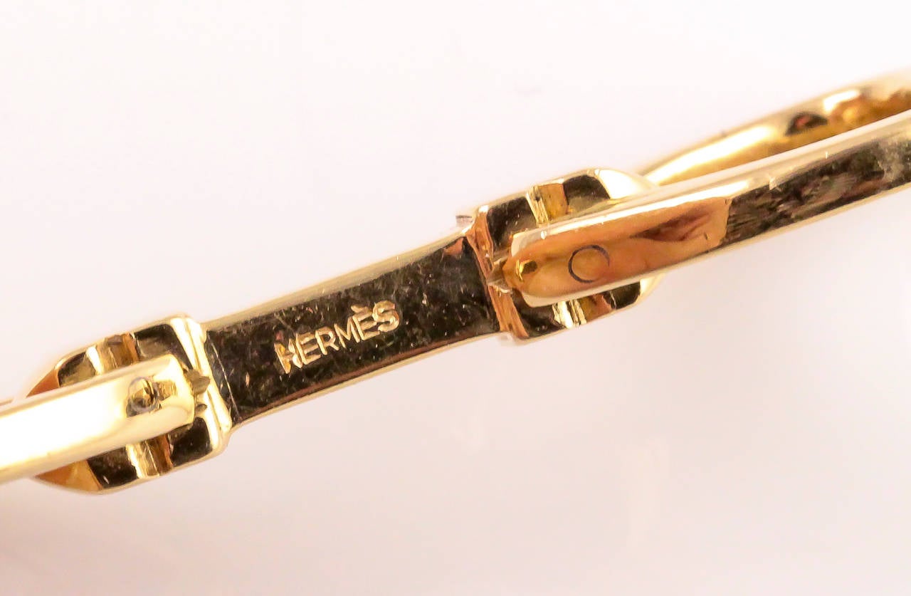 Hermès - Boutons de manchette étrier en or Excellent état à New York City, NY