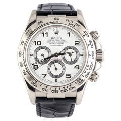 Rolex White Gold Daytona Chronograph Automatic Wristwatch