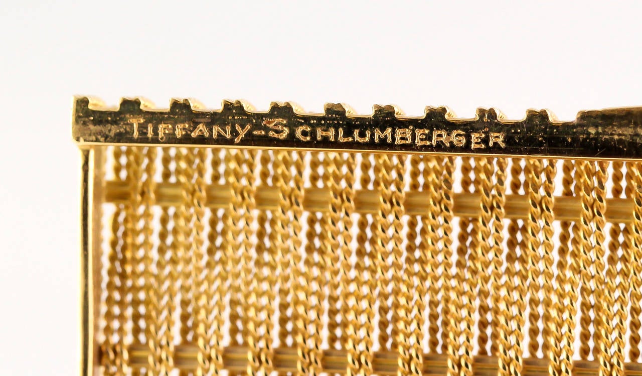 Tiffany & Co. Schlumberger Gold Basket Weave Box In Excellent Condition In New York City, NY