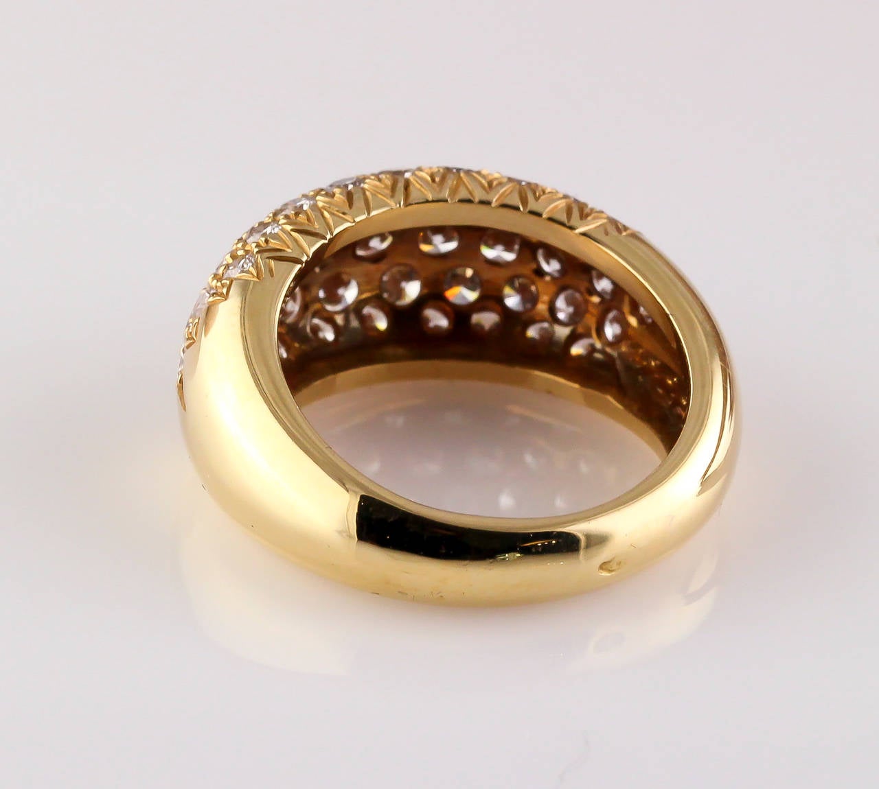 French Diamond Gold Dome Ring 1