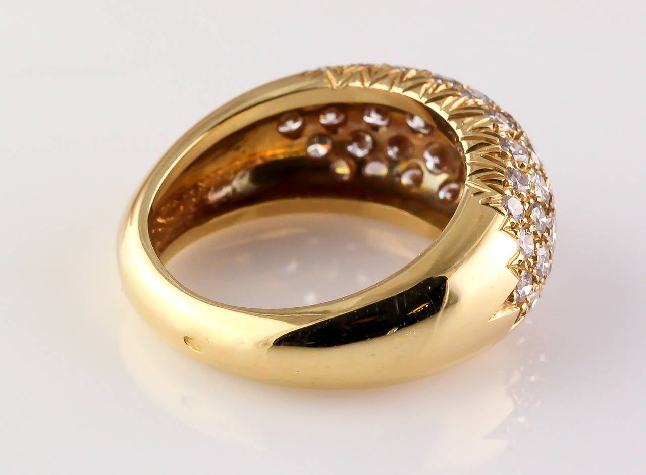 French Diamond Gold Dome Ring 2