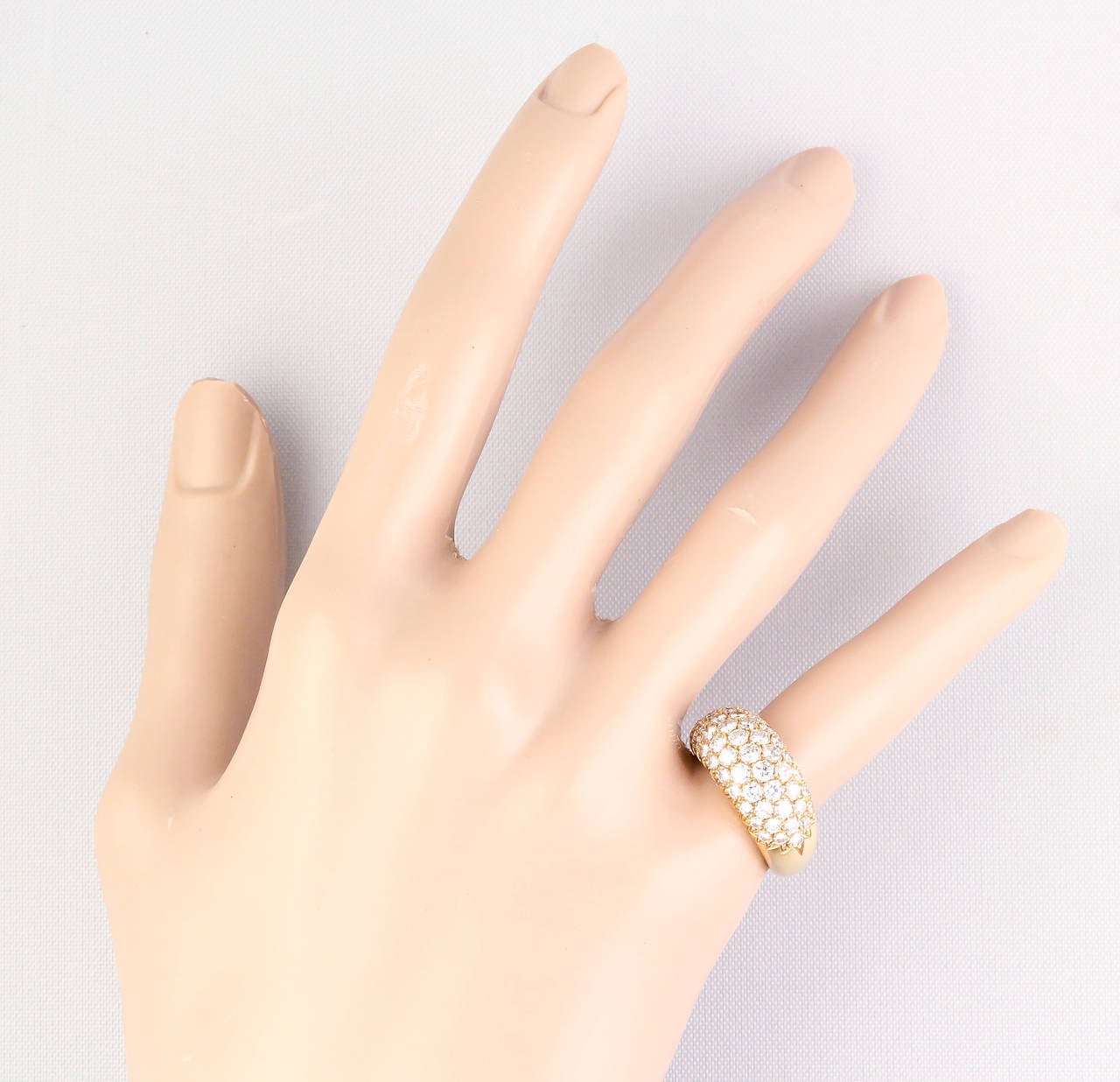 French Diamond Gold Dome Ring 4