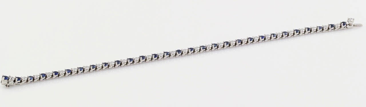 Women's TIFFANY & CO.  Sapphire, Diamond and platinum Line Bracelet