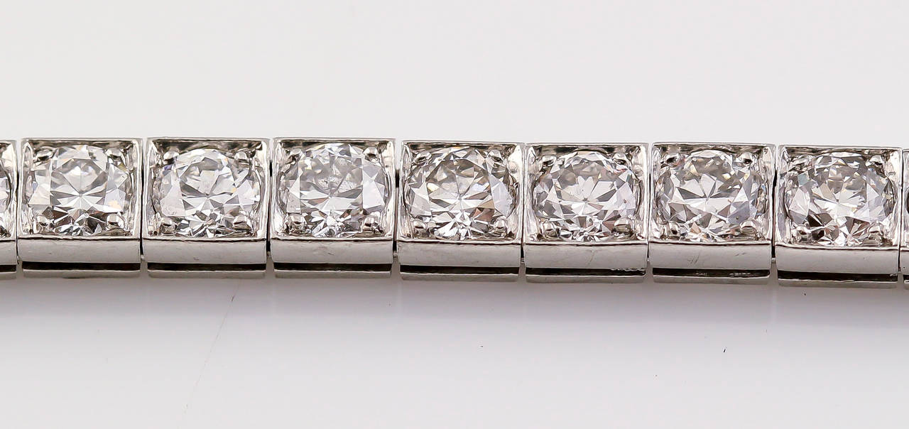 Women's Tiffany & Co. Art Deco Diamond Platinum Tennis Bracelet