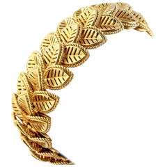 Cartier Retro Flexible Gold Multi Leaf Bracelet