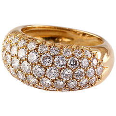 French Diamond Gold Dome Ring