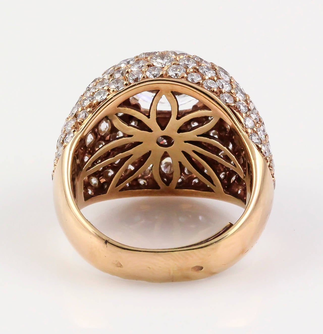 FRENCH Diamond and Pink Gold Dome Ring 1