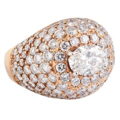 FRENCH Diamond and Pink Gold Dome Ring