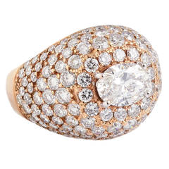 FRENCH Diamond and Pink Gold Dome Ring 6
