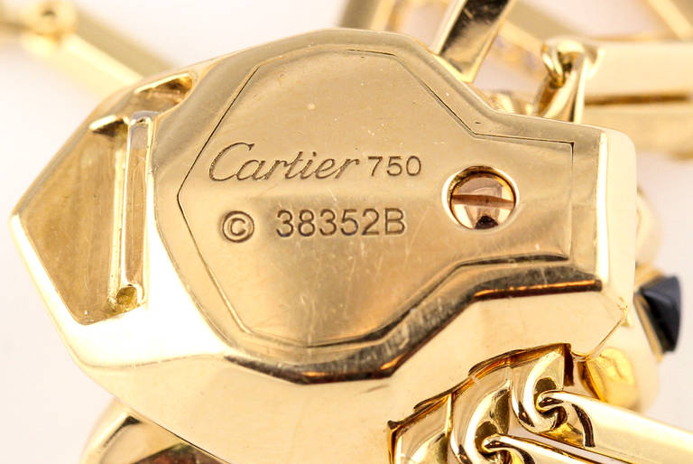 Cartier Panthere Lacquer Tsavorite Onyx Diamond Gold Necklace In Excellent Condition In New York, NY