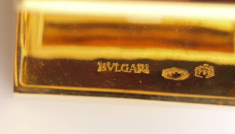 Women's Bulgari Tiger's Eye Blood Stone Gold Two Section Pillbox