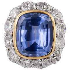 Ceylon Sapphire Diamond Gold Cocktail Ring