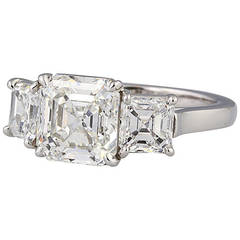 Tiffany & Co. Three-Stone Diamond Platinum  Engagement Ring